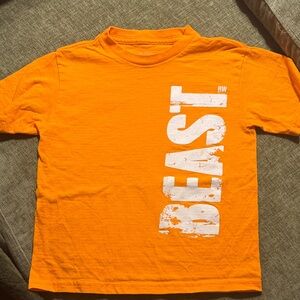 Black Brand Orange Kids Tee with Bold Print